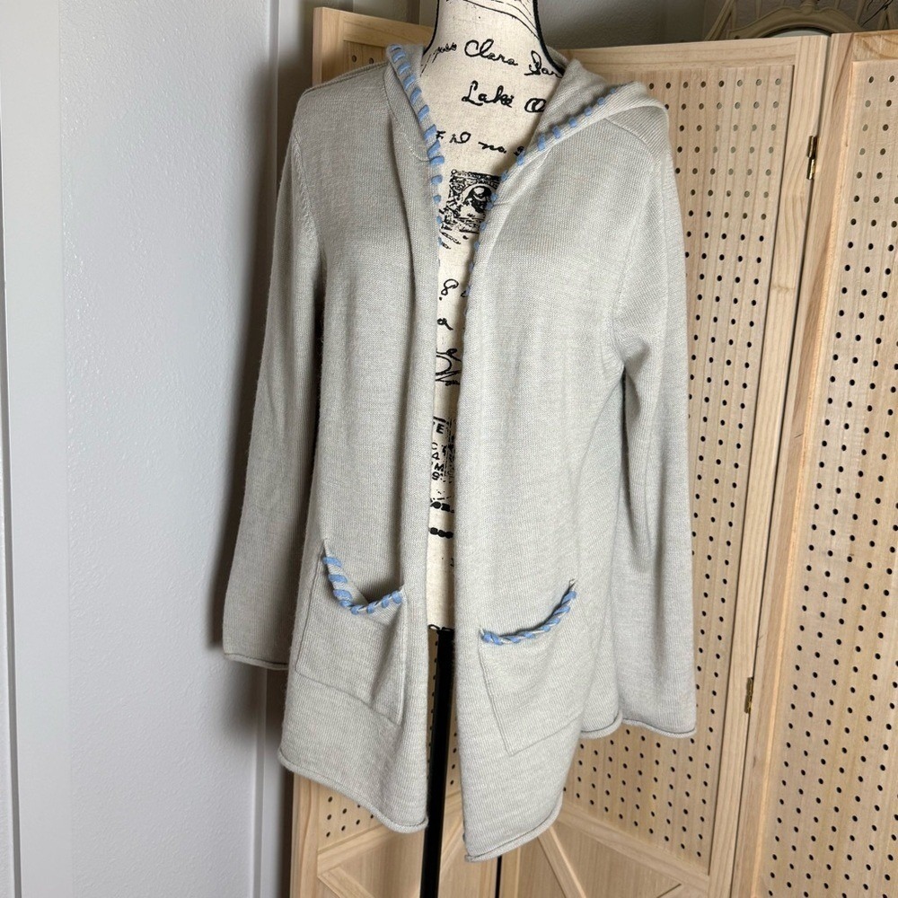 Soft Surroundings Hooded Open Front Cardigan Sweater | XL - Picture 2 of 9